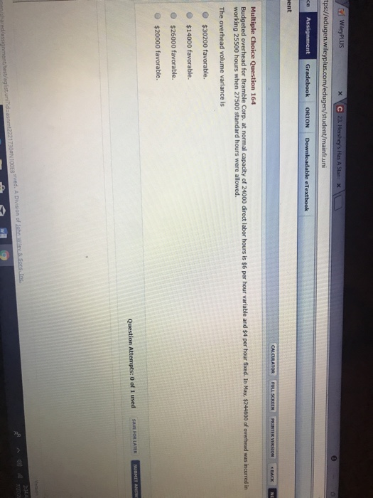  164 O $26000 favorable