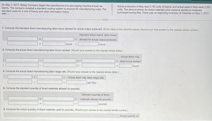 ilems for Baley for the morth of May. Show your ocmputakions by