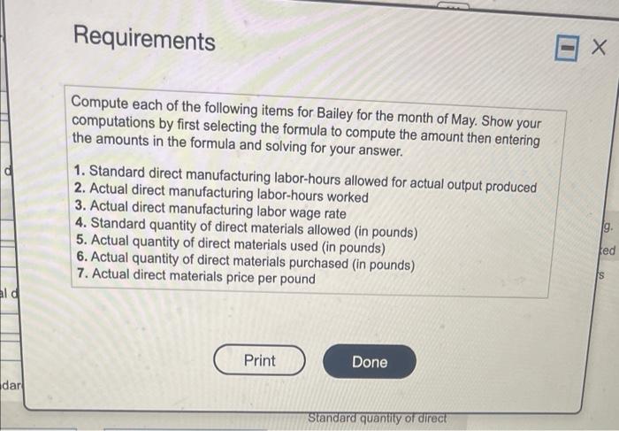 qaatedy of drect materiars atowed (in pay 6 Actod quarsty of dreet