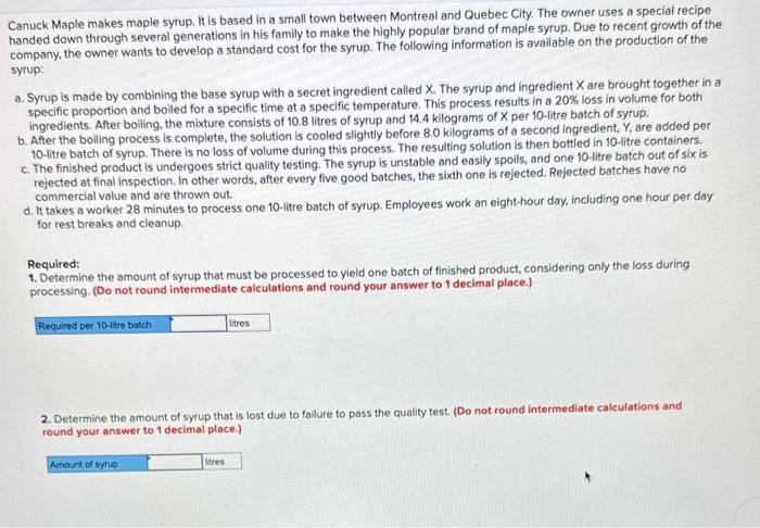  Canuck Maple makes maple syrup. It is based in a small