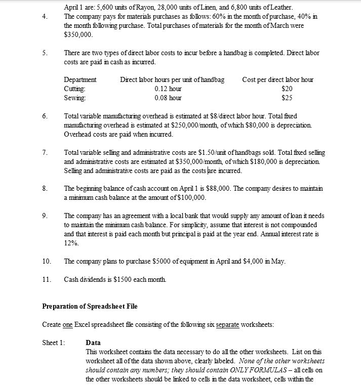 assignment asks you to set up an Excel budget spreadsheet file that