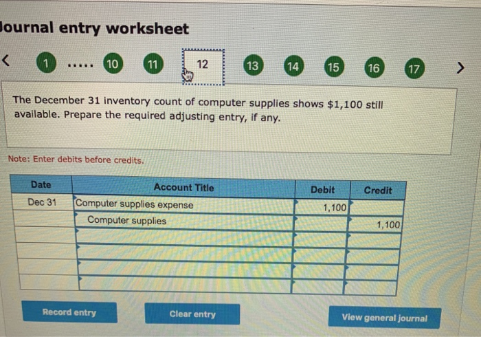  does this work? Fiew transaction list Journal entry worksheet Journal entry