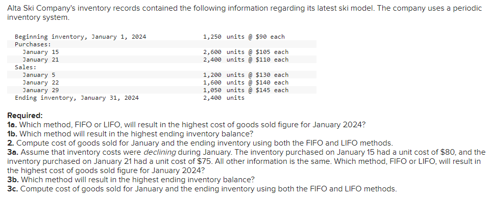 I am missing the LIFO entry for Jan 15th I believe: I