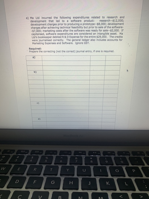 E except equipment at fair value a) On 1 July 2016, the