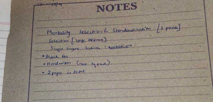  +91 NOTES Mortaling selection & Standardisanim / 1 posia] Selection [Ipage