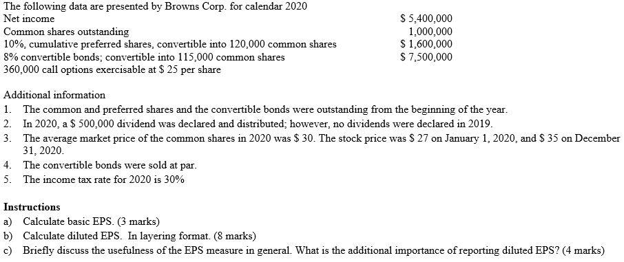 PLEASE SHOW ALL WORK!!! PLEASE SHOW ALL WORK!!! The following data are