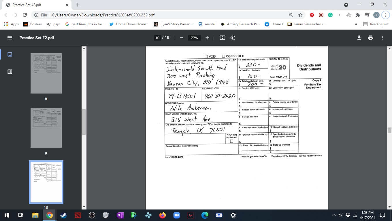 following forms: Form 8582 Form 4562 Form 1040 Lines 16-37 Schedule 2