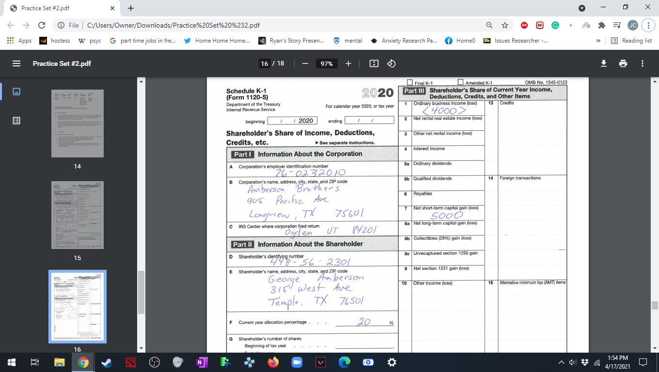 #2 Check Figures Form # Line # Amount 1040 9 142,348 1040