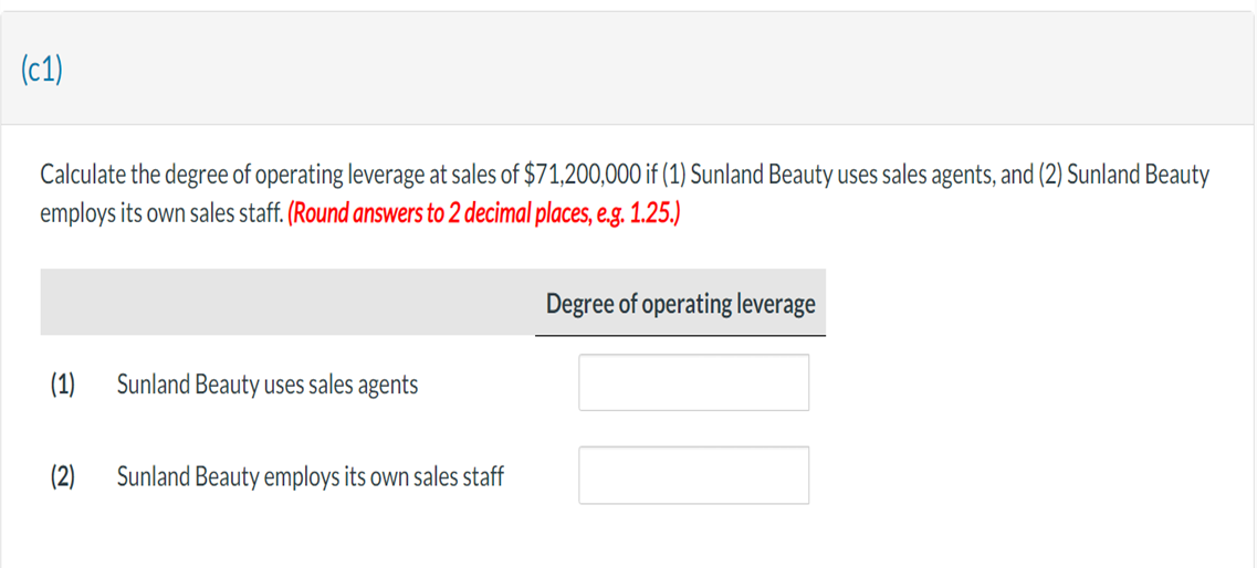 part of the question. Current Attempt in Progress Sunland Beauty Corporation manufactures
