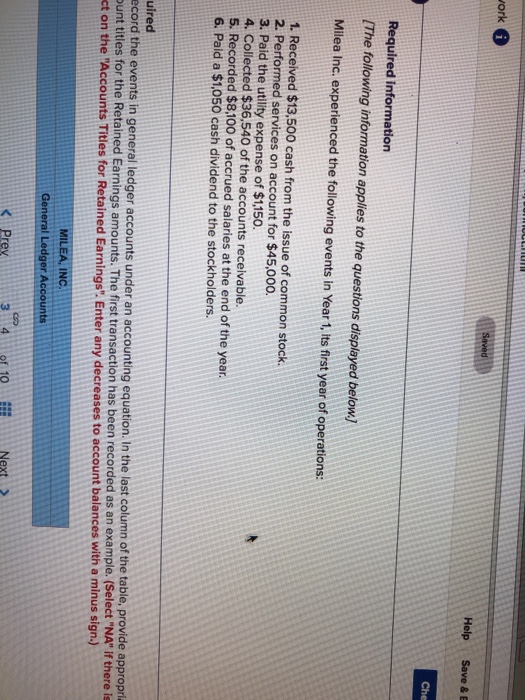  ork Help Save & E Che Required information [The following information