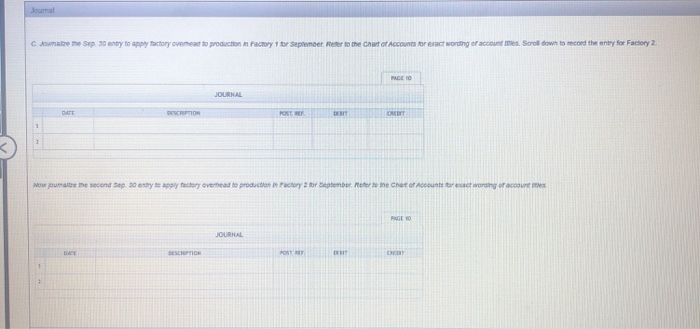 of Accounts Factory Overhead Rates Factory Overhead Rates A. Determine the factory
