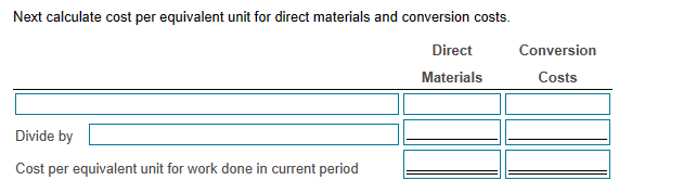 and to units in ending work in process. \begin{tabular}{ccccc} & Total &