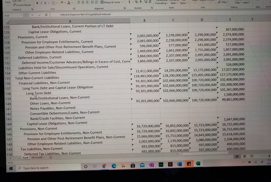 the Income Statement 3. For each of the four years of statements,