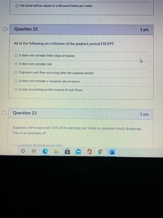  the bond will be valued at a discount below par value.