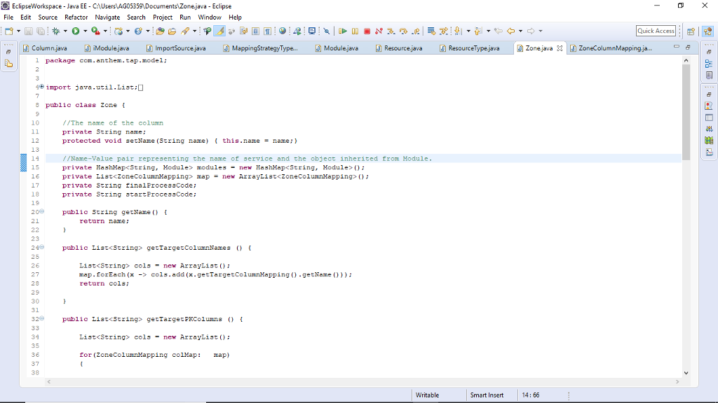tasks at hand which is the object, fields, and map. The map