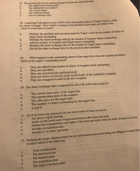  Question 27-32 rate may be estimated using all but the one