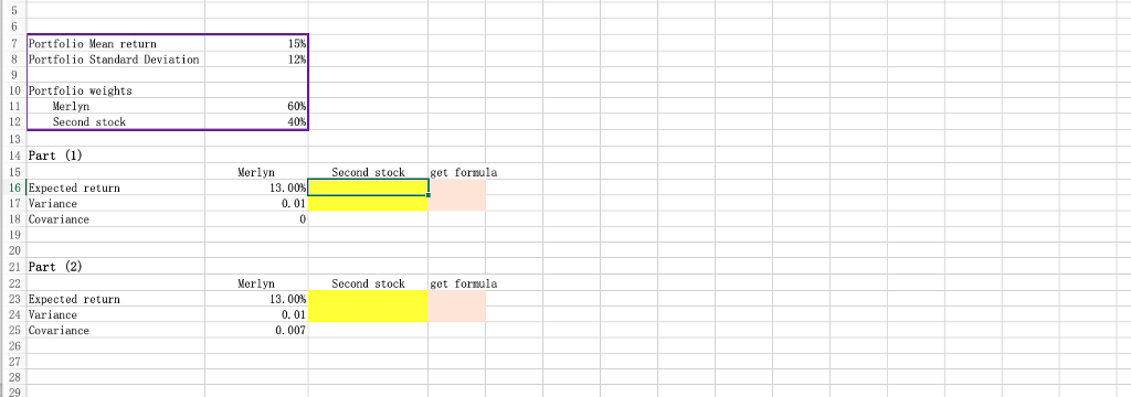 Your client asks you to create a two-asset portfolio which has an