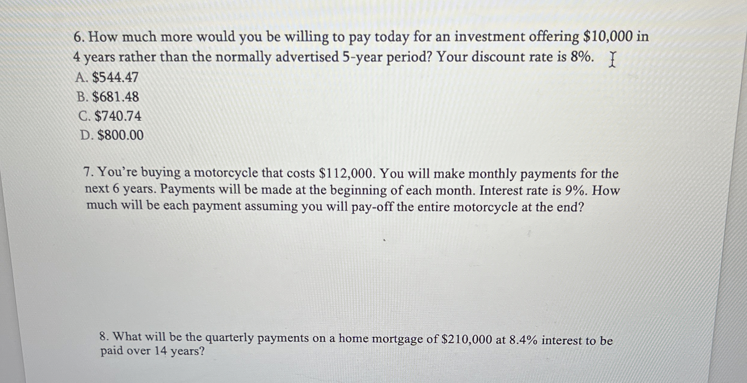  How much more would you be willing to pay today for