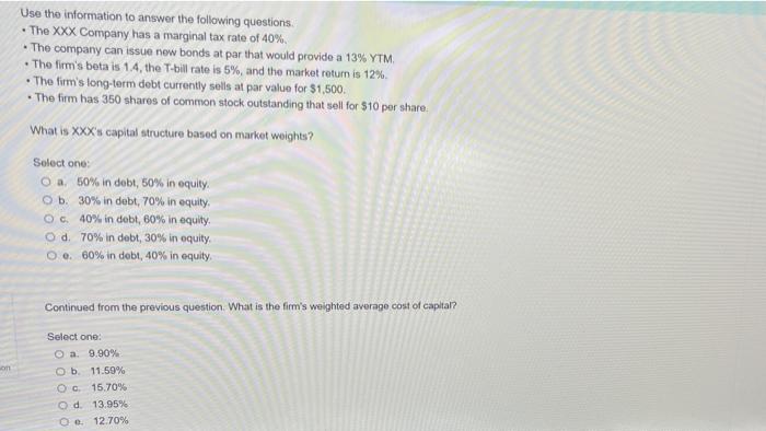 need help . Use the information to answer the following questions. The