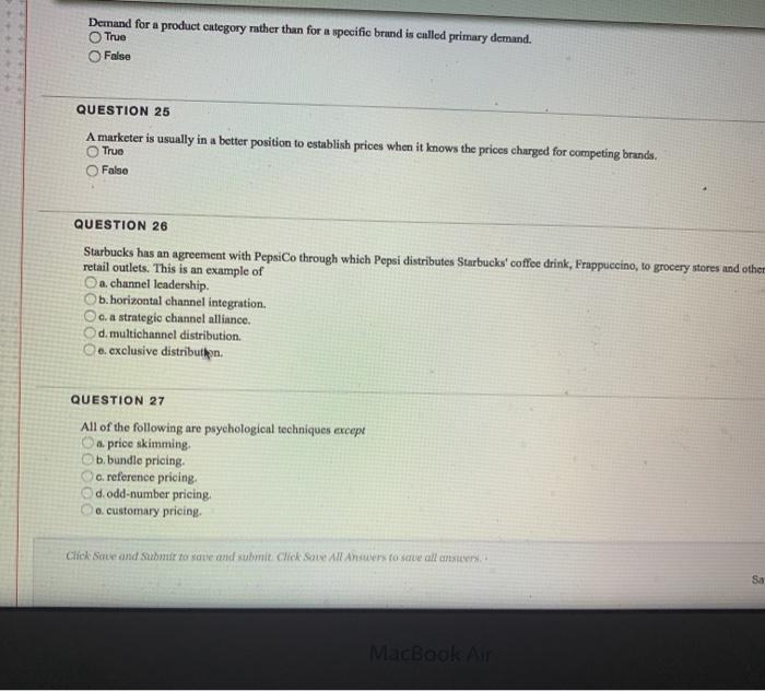  Demand for a product category rather than for a specific brand
