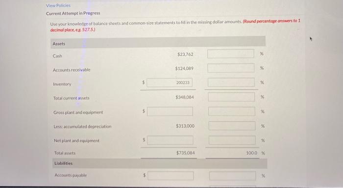  View Policies Current Attempt in Progress Use your knowledge of balance