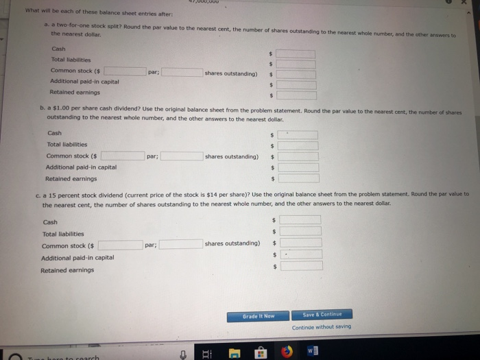 Stock Problem 10-06 A firmn's balance sheet has the following entries Cash