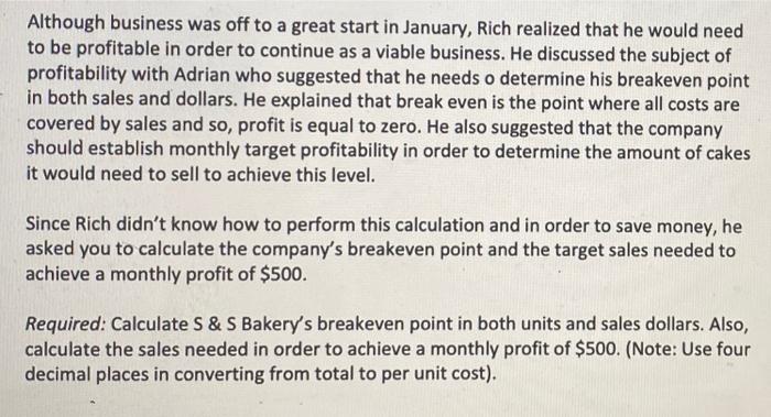 each section? thanks in advance! Business Background Rich watched his mom making