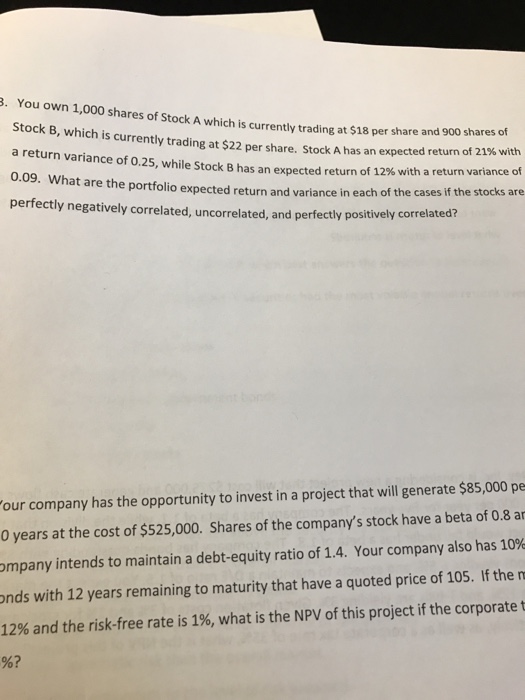  I need help with the top question You own 1,000 shares