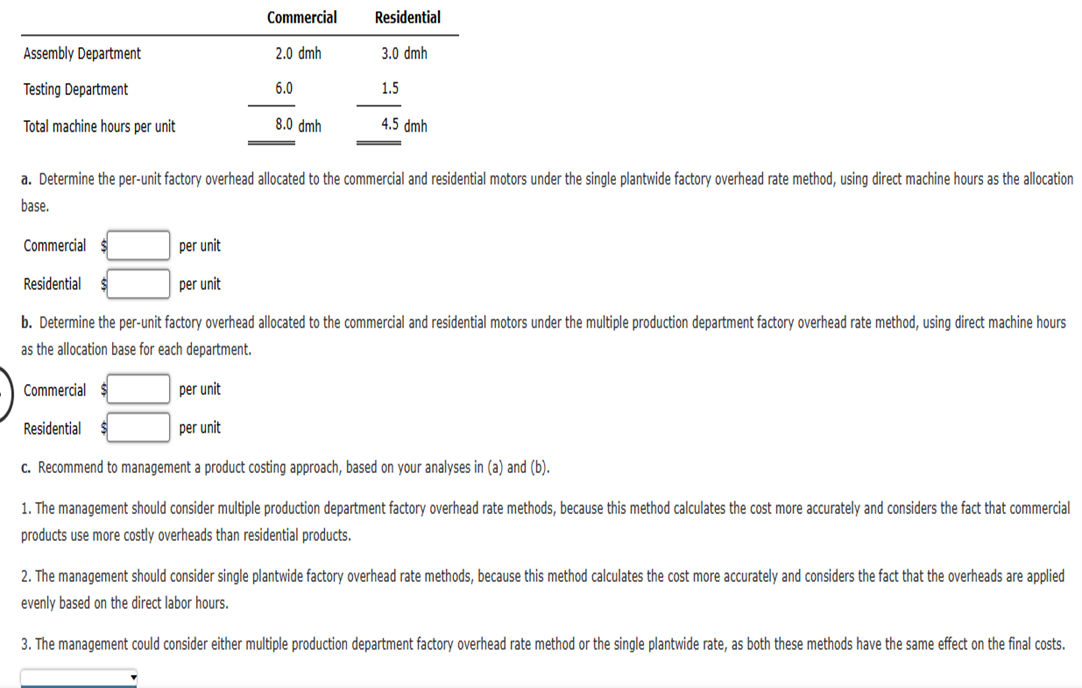 Single Plantwide and Multiple Production Department Factory Overhead Rate Methods and Product