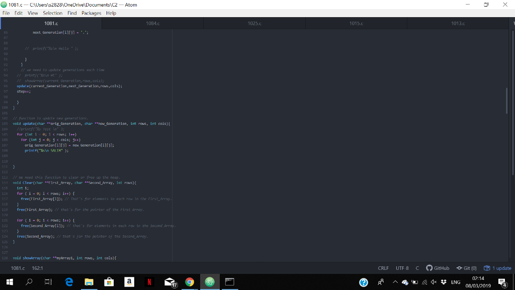 Hi, I get Runtime ERROR : Segmentation fault with my code: could