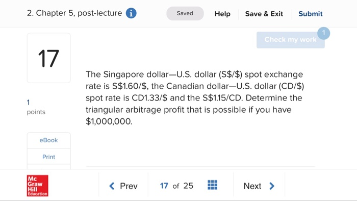 Saved Help Save& Exit Submit Check my work The /$ spot exchange