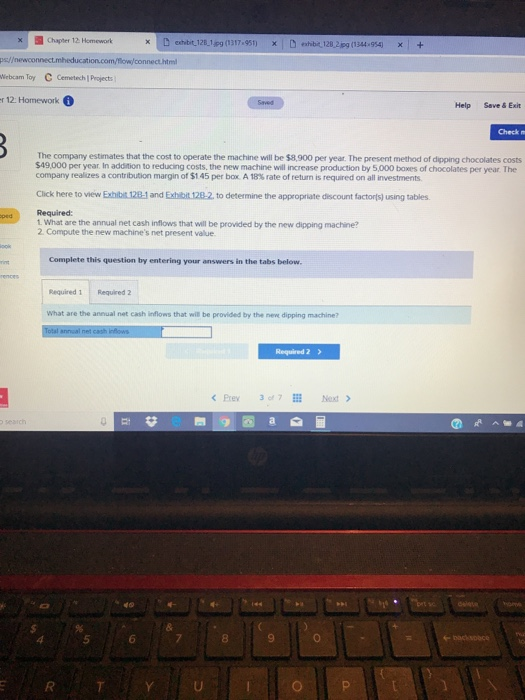 Homework Help Save&ExitSu Check my wor Problem 12-22 Net Present Value Analysis