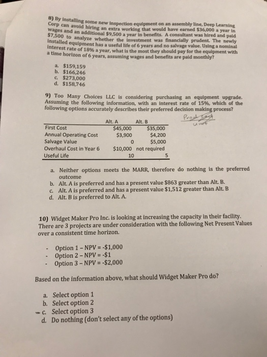  8) By installing some Corp can avoid hiri new inspection equipment