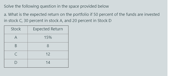 Solve the following question in the space provided below a. What