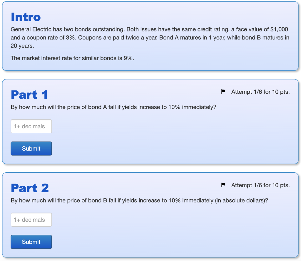 Intro General Electric has two bonds outstanding. Both issues have the