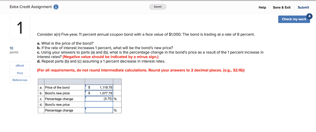 Extra Credit Assignment Saved Help Save & Exit Submit Check my