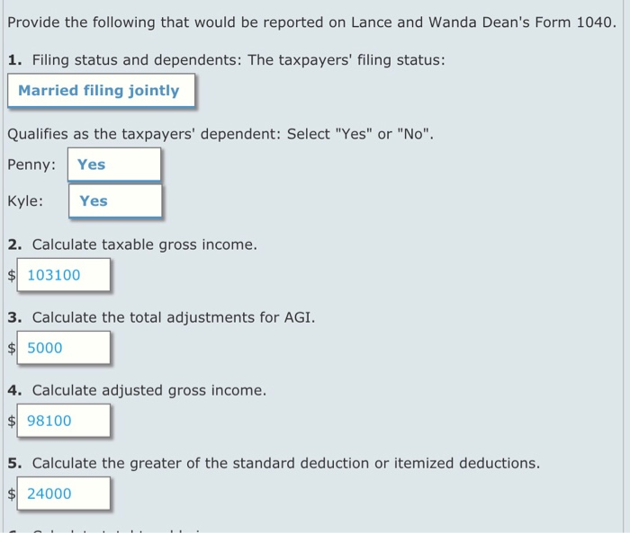  Using the facts from the problem, prepare a 2018 tax return
