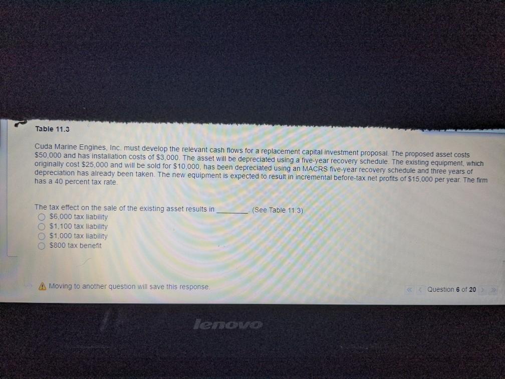  Table 11.3 Cuda Marine Engines, Inc. must develop the relevant cash
