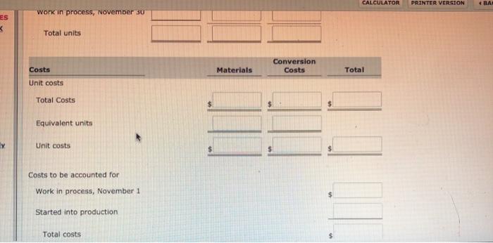 beginning work in process 30% complete as to conversion costs, 662,000 units
