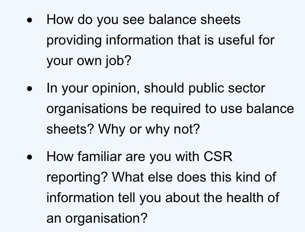  . How do you see balance sheets providing information that is