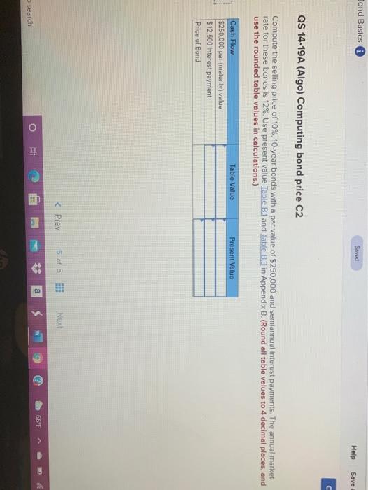  Bond Basics Savod Help Save C QS 14-19A (Algo) Computing bond