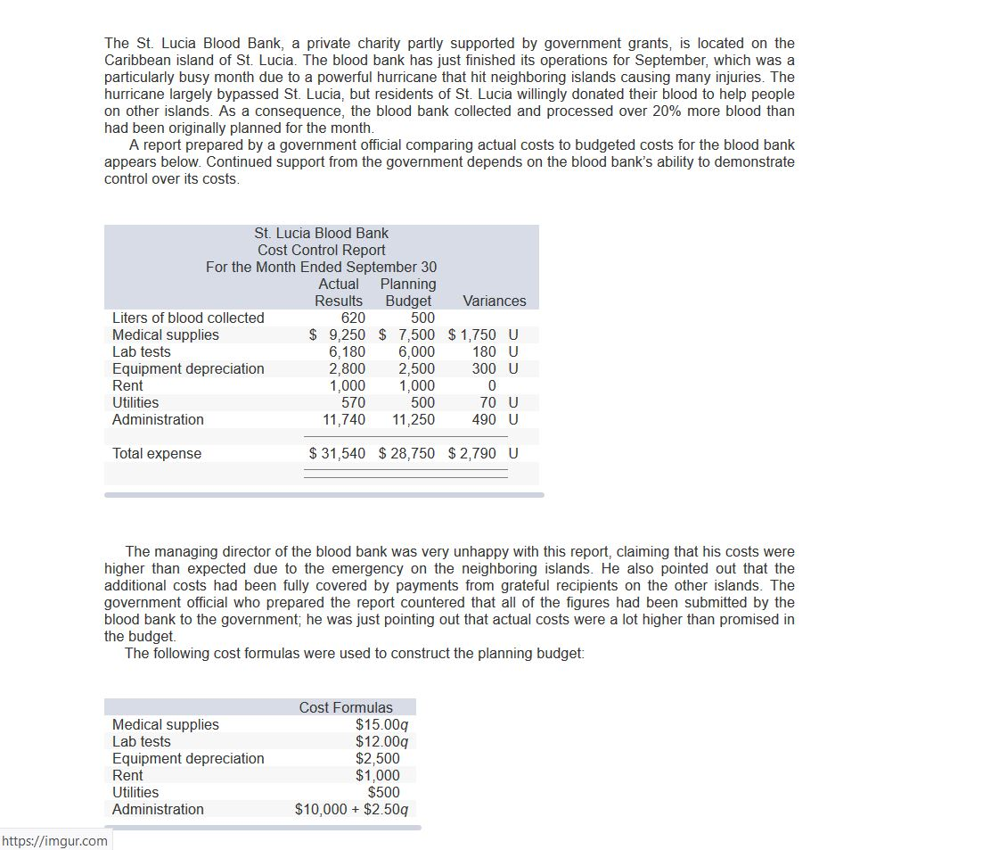 Could use some help on this, thank you. The St. Lucia Blood