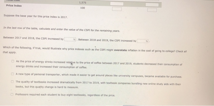 price index, the College Student Price Index (CSPI), based on a typical