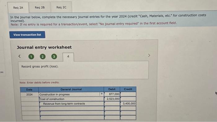 the journal below, complete the necessary journal entries for the year 2024