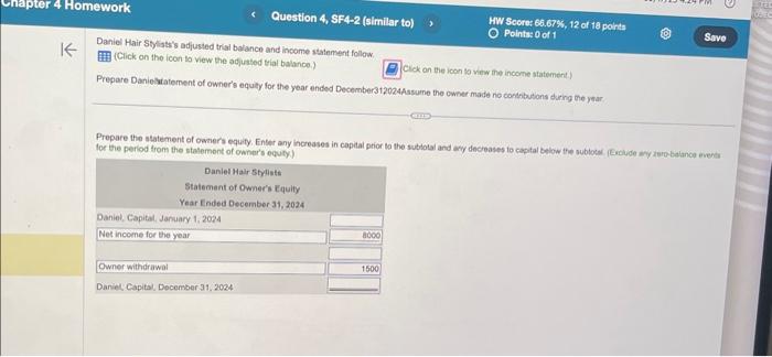 need help with the statement of owners equity Reference Reference