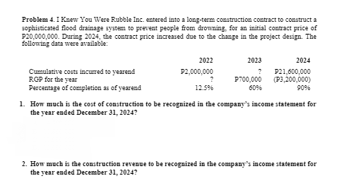 Constructions entered into a long-term construction contract to build a road upstate