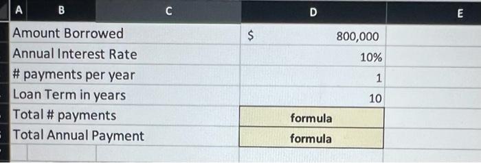 with the forumals and cell refrences please! thank you! \begin{tabular}{|c|c|} \hline Amount