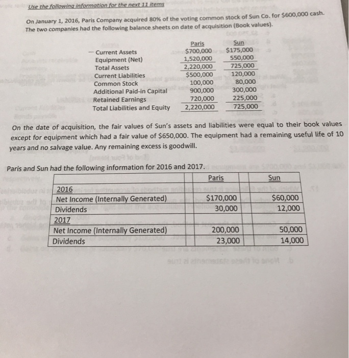  Use the following information for the next 11 items voting common