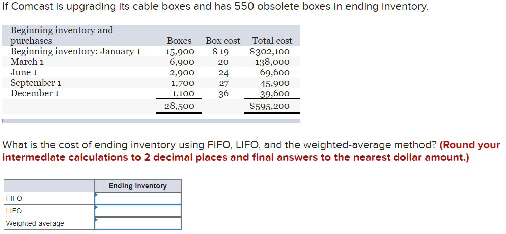  If Comcast is upgrading its cable boxes and has 550 obsolete