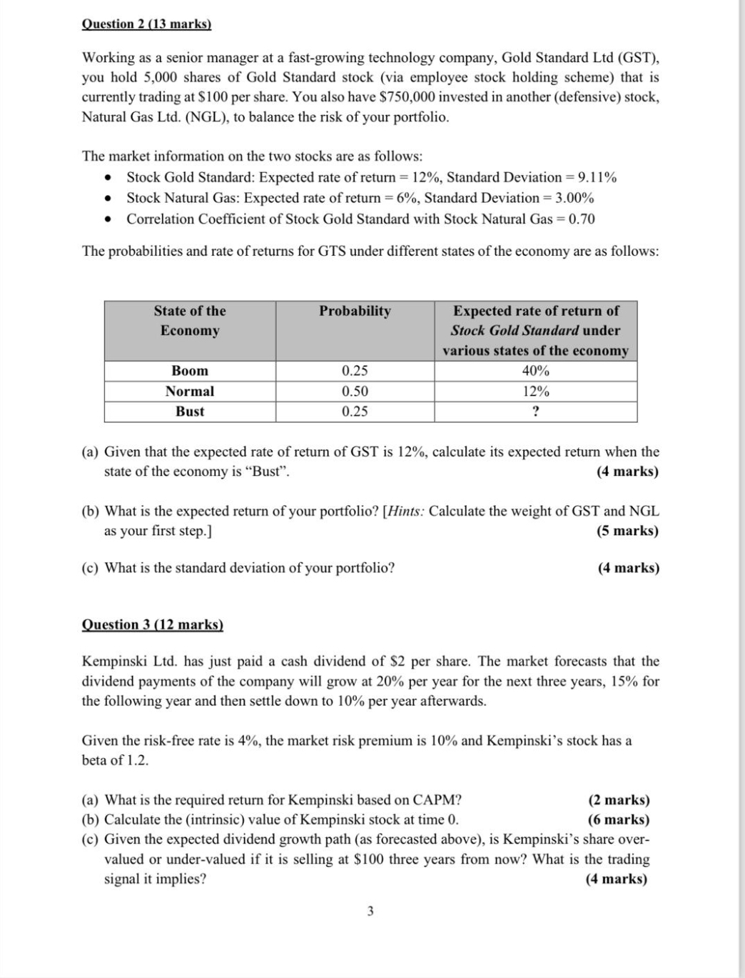  Question 2 (13 marks) Working as a senior manager at a
